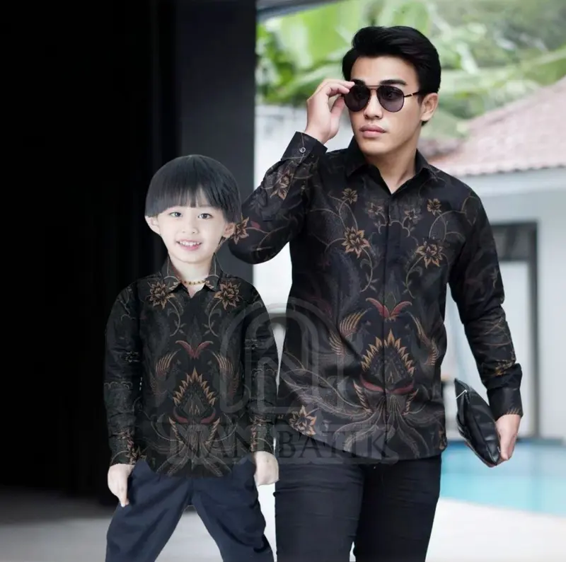 TERBARU BATIK SULTAN KEMEJA BATIK PRIA dan Batik anak cowok BATIK Warna HITAM Batik Keren 0