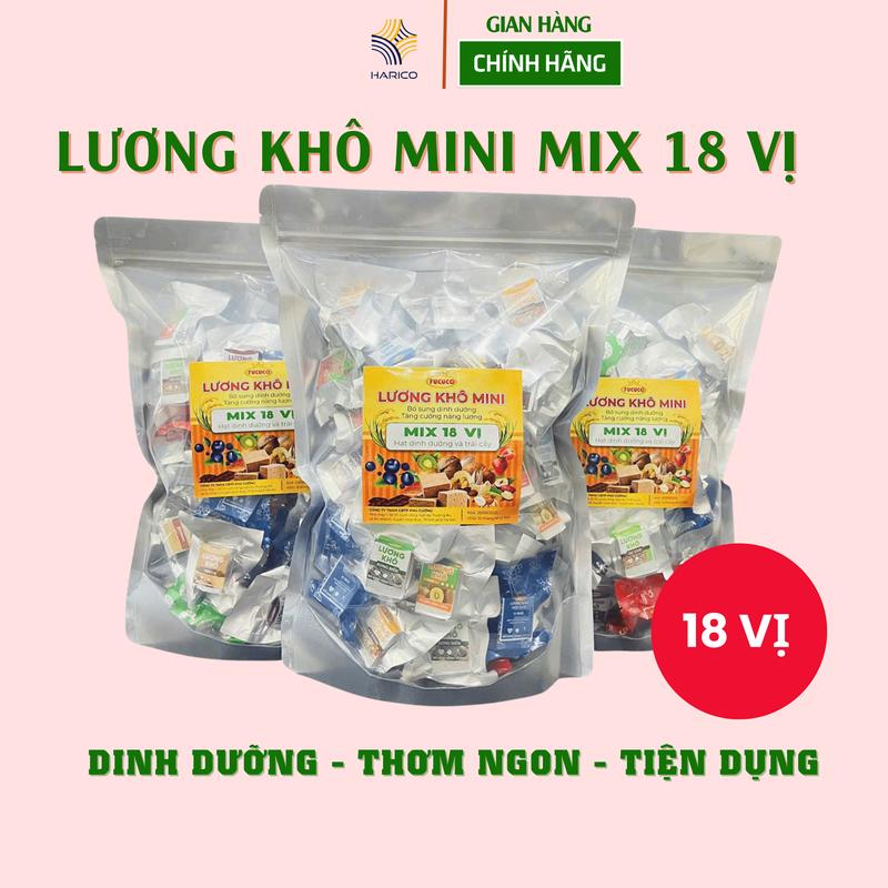 1Kg Lương khô mini mix 18 vị Hạt dinh dưỡng & Trái cây thơm ngon, tiện dụng- Ăn Vặt Food Snack Thức Ăn Bánh Quy