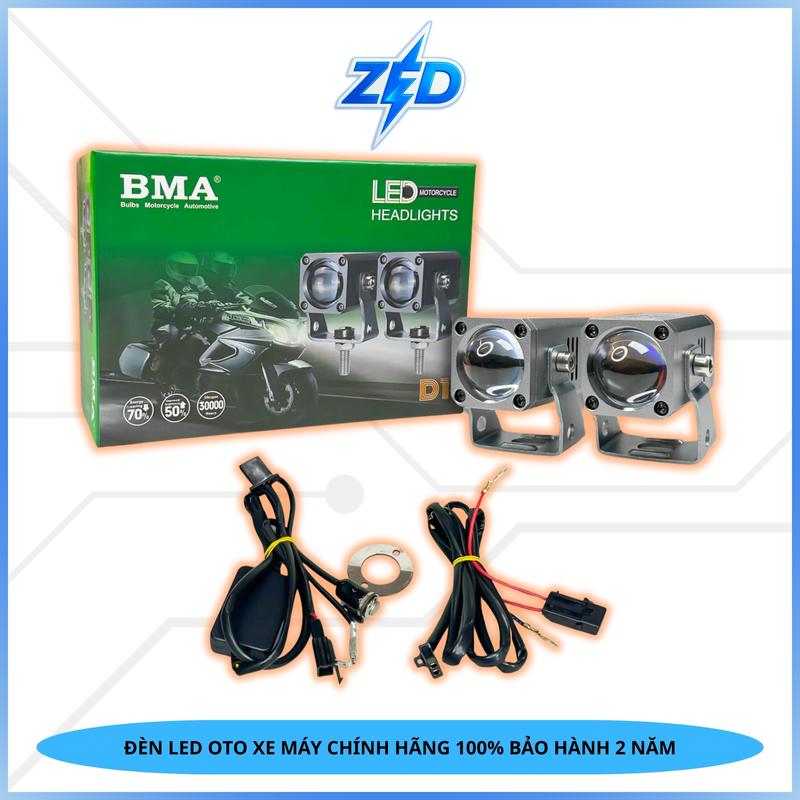 COMBO Đèn Trợ Sáng Bi Cầu Mini D1 BMA - Lắp Xe Máy 12-24V Kèm Mạch Passing V2PRO - BH 24 Tháng