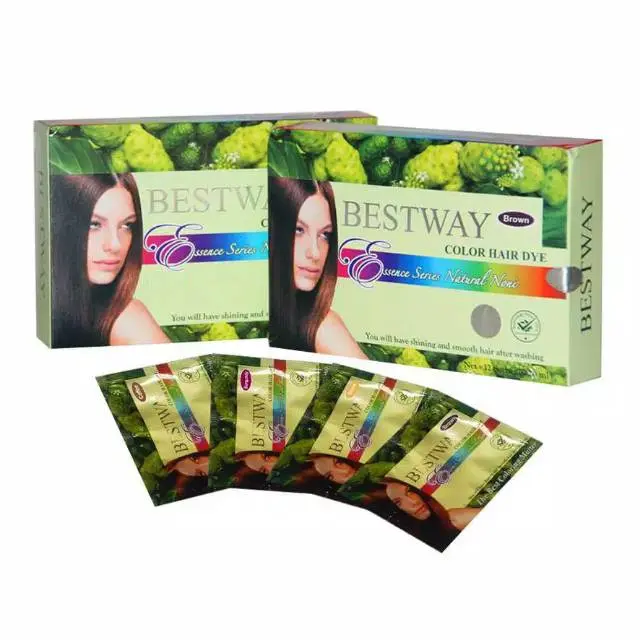 BESTWAY NONI COLOR HAIR DYE SACHET SHAMPOO BROWN ORIGINAL BPOM PEWARNA RAMBUT BAHAN ALAMAI HERBAL