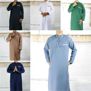 JUBAH SHOLAT PRIA DEWASA GAMIS PAKISTAN KOKO KURTA MURAH Muslim lengan Panjang Hitam
