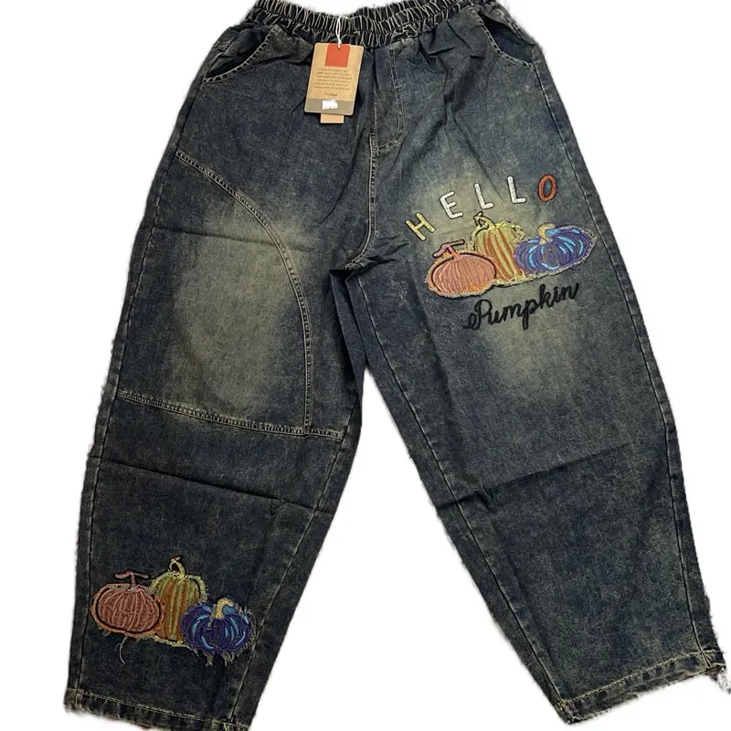 Celana Boyfriend Karakter hello bahan Non Stretch Jeans
