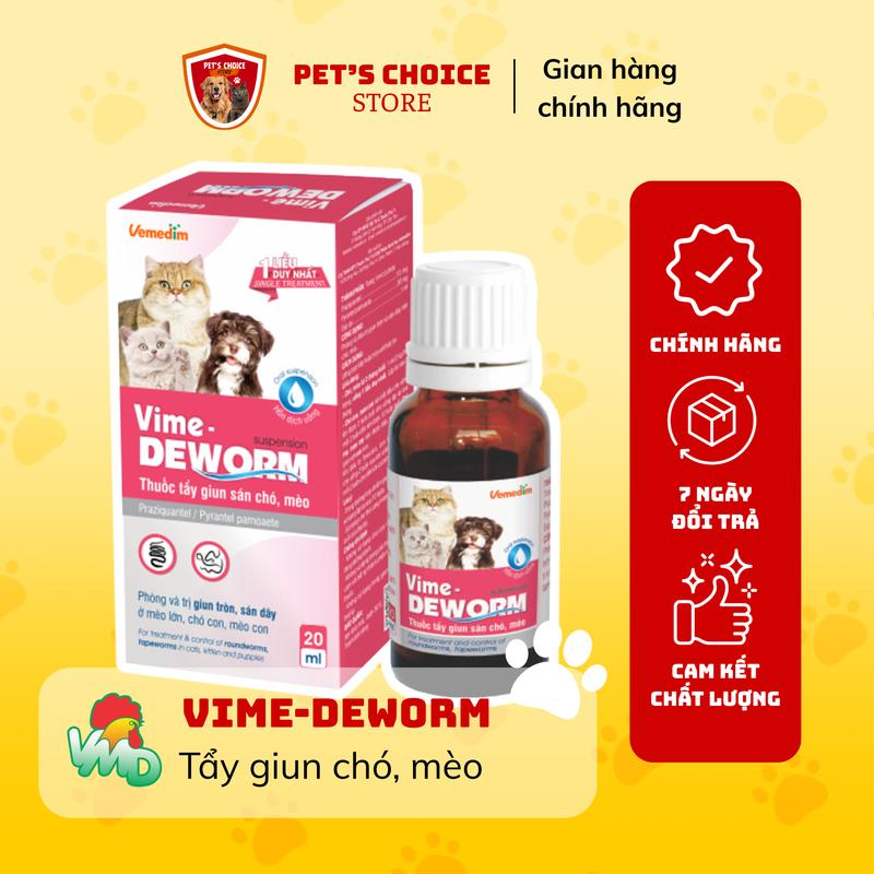  VIME-DEWORM - Dung dịch tẩy giun cho cún 
