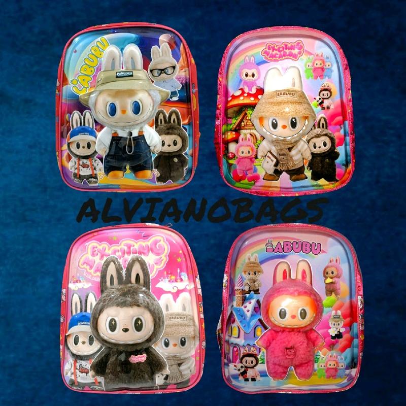 TAS SEKOLAH ANAK TK CEWE GAMBAR LABUBU BER LED (DUA RUANGAN)TAS RANSEL ANAK GAMBAR FASHION 2