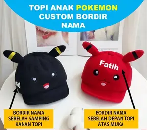 Topi Bayi Karakter Pokemon Bordir Nama Gratis untuk Anak Laki Laki dan Perempuan