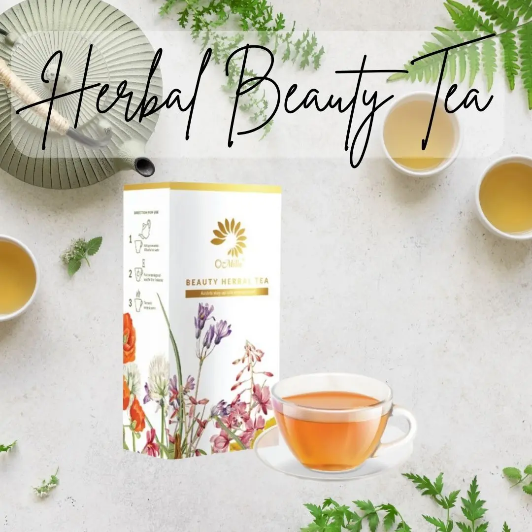 O-Milla Herbal Beauty Tea (Detox & Skincare) - Natural Herbal Extracts for Liver Detoxification and Skin Improvement - Beverage