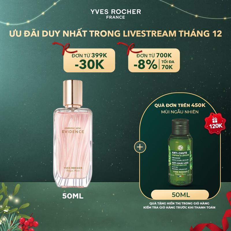   Livestream  Nước Hoa Yves Rocher Eau De Parfum Comme Une Evidence 50ML 