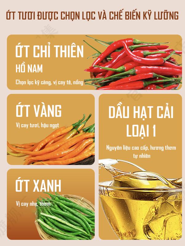 Ớt chưng Hồ Nam - Loại Cao Cấp - Gia Vị thơm cay đặc sản của tỉnh Hồ nam - Chỉ cần mở nắp là ăn được ngay - Bếp Trung Hoa Chuyên Các Món Ăn Kèm 5
