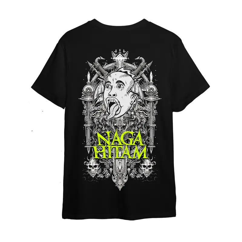 Kaos Premium T-Shirt Series 608 by QYNECK601 - Black/White, Cotton Combed 20s/24s - Baju 2