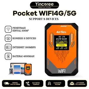 Yincoree Modem WiFi portabel A51 4G/5G LTE saku, cocok untuk asrama dan kantor, dapat terhubung ke 10 perangkat