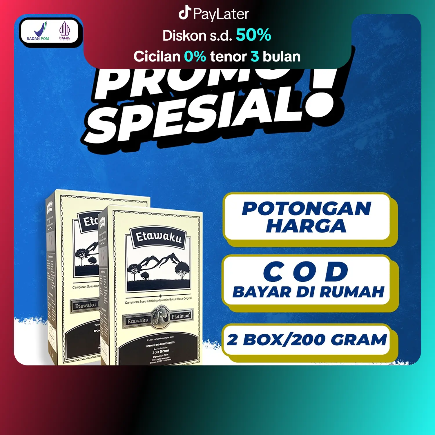 2 Box Susu Etawaku Platinum @200 Gram Bubuk Kambing Etawa Dairy Milk