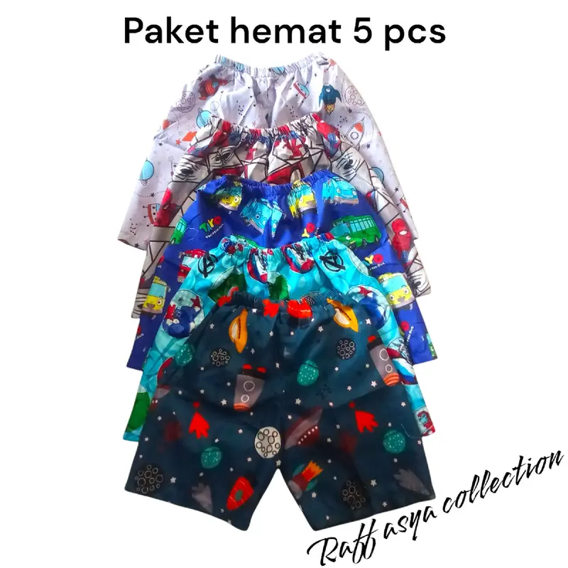 Celana Pendek Anak Perempuan 5 Pcs Karakter Motif Random - Brand Name - Wanita, Shorts Pakaian Fashion 0