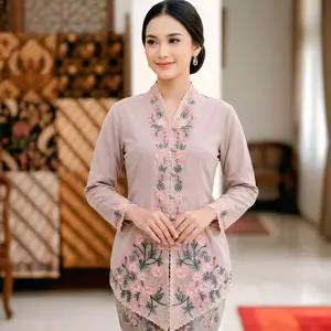 Kebaya Encim Modern Full Bordir Bunga Tulif 6 Warna Premium - Atasan Kebaya Wisuda & Kondangan Series Tulif