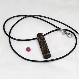 Kalung Mus T1k4 batu ruby liontin Tabung Rajahan asli natural