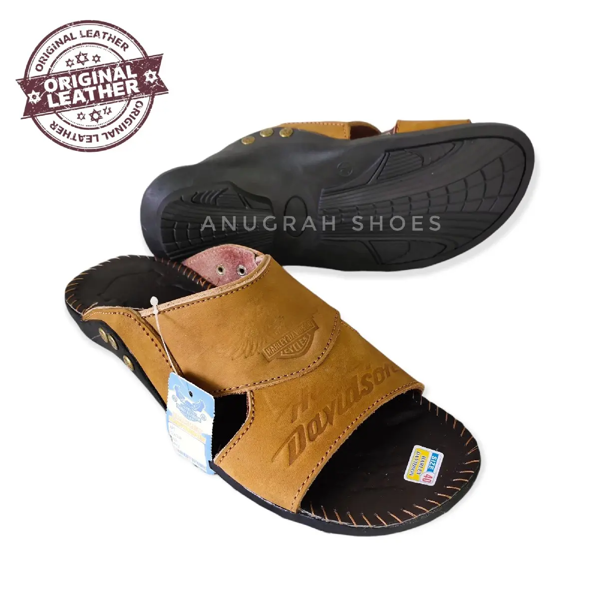 Sandal Pria Selop Slop Kulit Asli Original