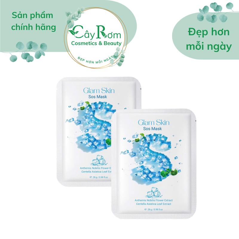 SOS Mask Fullbox 10 miếng Mặt Nạ Cấp Ẩm Siêu Phục Hồi Glam Skin Sos Mask Hộp 10 Miếng 28g