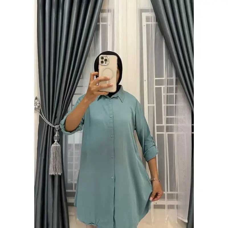 Atasan Wanita Lengan Panjang Casual Terbaru 2025 Rayon Twill Premium  Kemeja Whipsie Polos 7