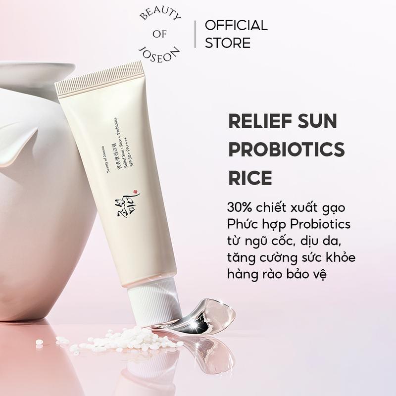  Kem chống nắng cám gạo men vi sinh cấp ẩm Beauty Of Joseon Relief Sun: Rice + Probiotics SPF50+ PA++++ 50ml 