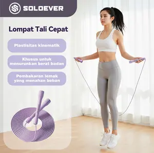 SOLOEVER Lompat Tali Sport PVC – Skipping Rope Portable untuk Workout, Gym, & Outdoor Training Olahraga