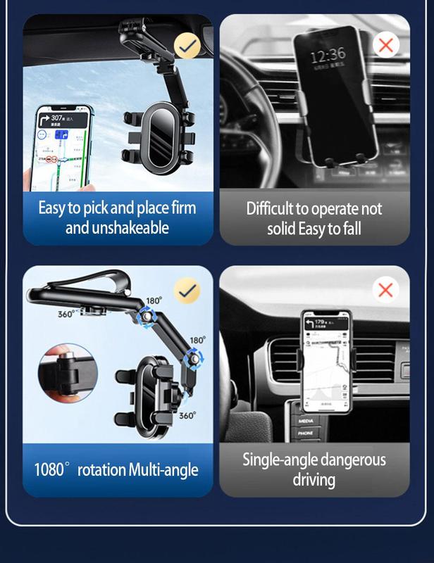 Product Introduction of SEAMETAL Sun Visor Car Phone Holder Multi-Joint Rotation Phone Mount Free Adjustment Smartphone Support Bracket for 4-7 Inch 17