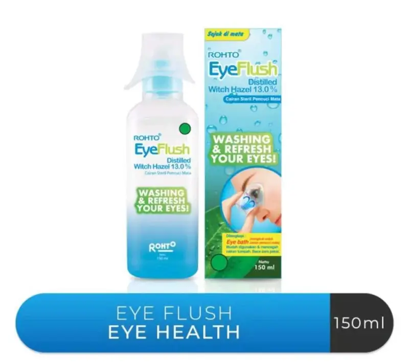 Rohto Eye Flush Cairan Pencuci Mata 150mL untuk Mata Kering dan Merah - Lens, Softlens 1