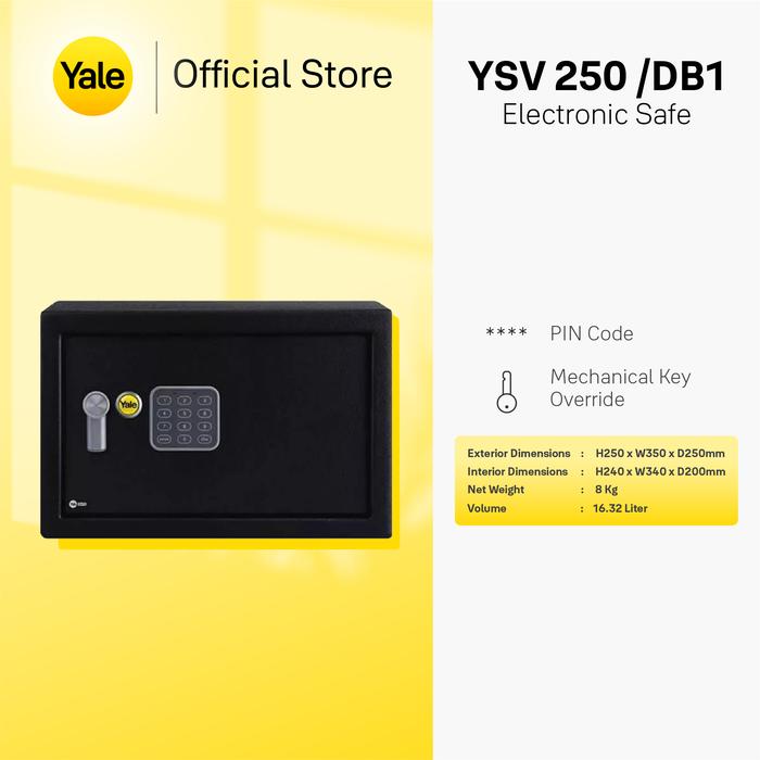 Gambar Yale ELECTRONIC SAFE MEDIUM (Box Brangkas) YSV/250/DB1 dari Yale Home Indonesia Kota Administrasi Jakarta Barat Tokopedia