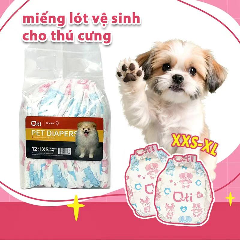 Qti Tã Bỉm Dono Chó Cái Siêu Thấm Hút Khô Thoáng, Tã quần cho thú cưng, size…