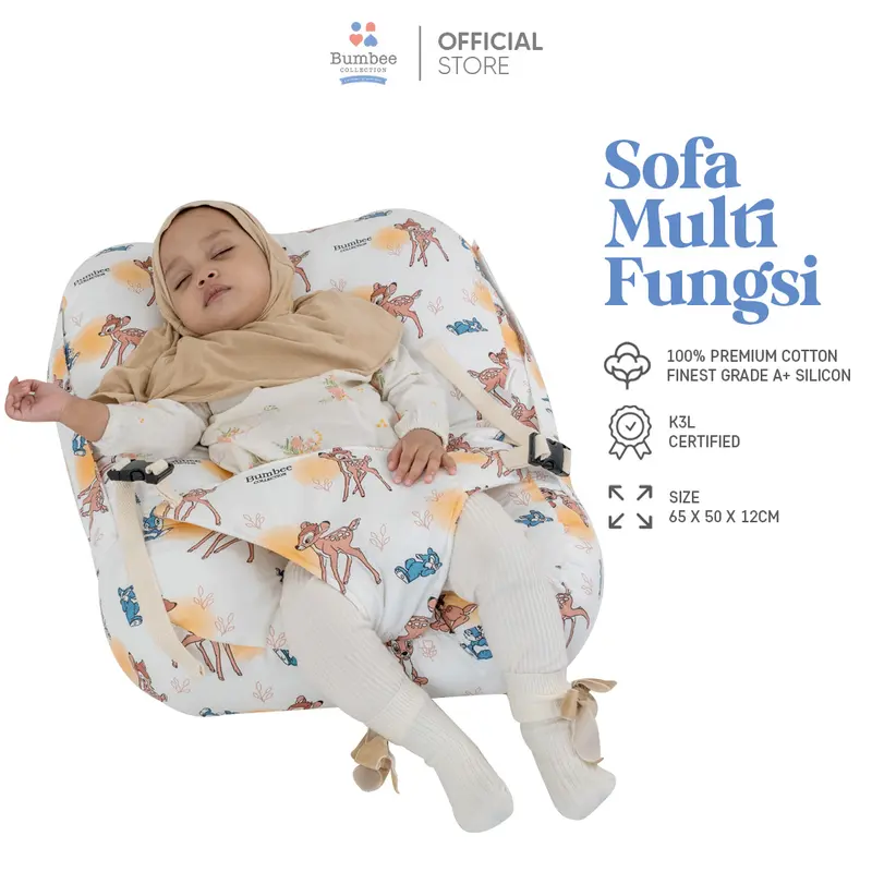 Bumbee Collection - Sofa Duduk Multifungsi Furing Sofa Bayi Gesper Safety Belt Free Tas Mika 1