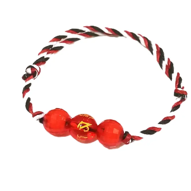 Gelang tridatu asli bali Gelang tridatu batu tibet merah mantra aura rejeki Bracelets Anak Elegan Tali Kristal Dewasa