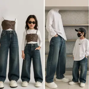 Celana Jeans Skena Anak Baggy Loose Retro Gombrong Unisex Usia 3-13 Tahun Bahan Original Jeans High