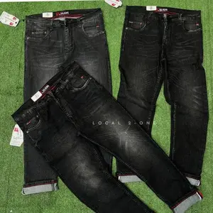 236JO - Biker Jeans Hitam Pria Black Jazz Celana Pria Slim Fit Size 26-39 Denim Melar