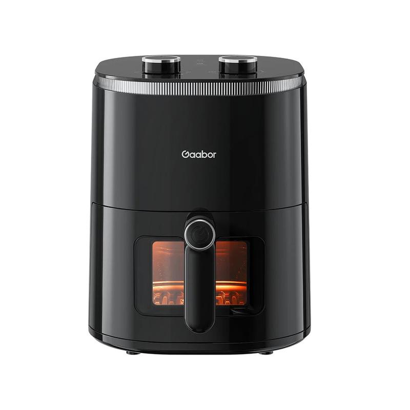 Fritadeira Elétrica Air Fryer Acabar 4,2L - Design Moderno Preto e Prateado, Função Descongelar, Timer 60 Min, Temperatura 80-200°C, Revestimento Antiaderente, Fácil de Lavar, CYCLONE AIR 360°