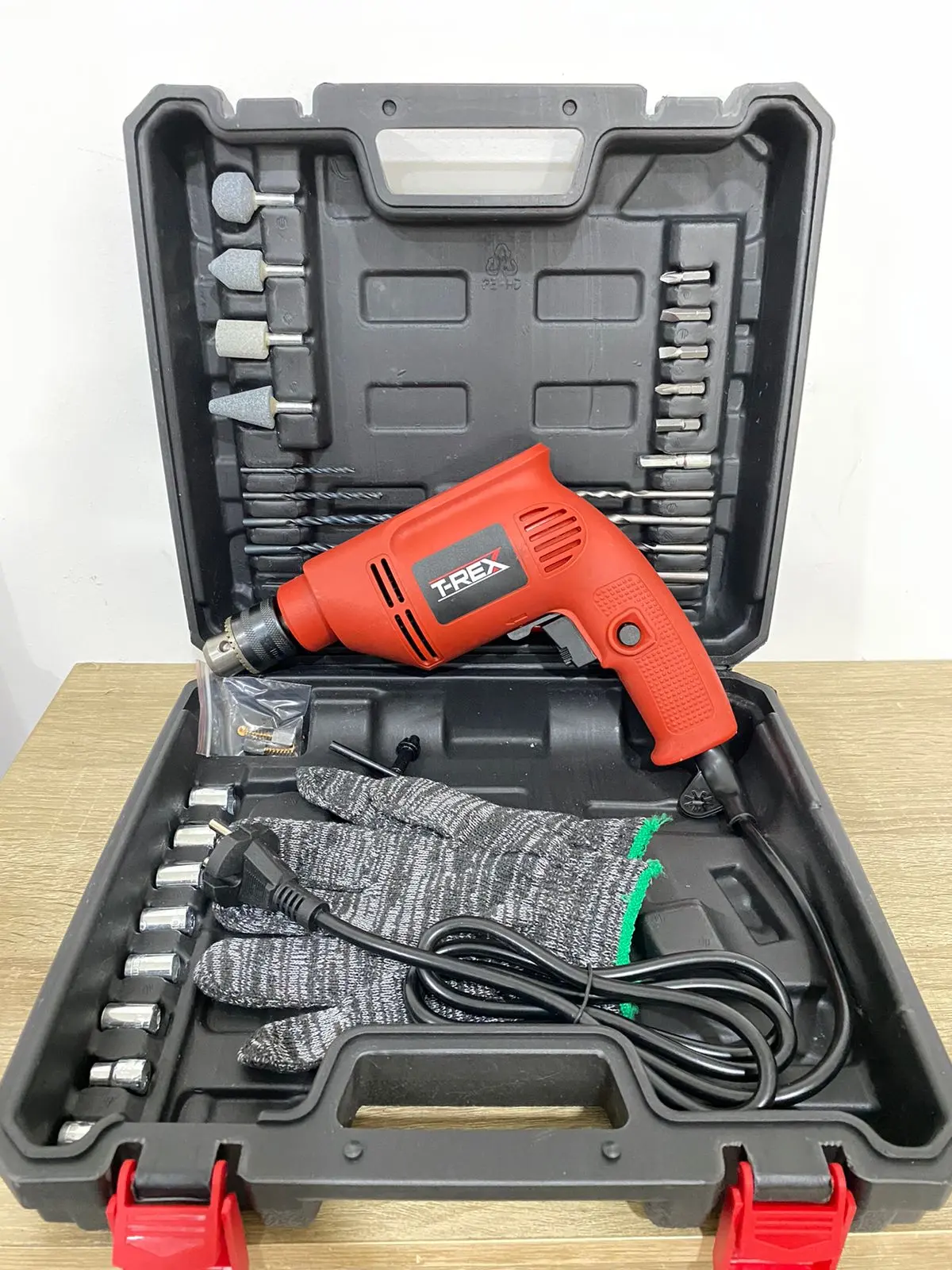 TREX Mesin Bor Listrik Impact Drill Electric Drill 10mm Bolak Balik Set Electrik Drill TREX 53 FULL TEMBAGA dengan Aksesori Lengkap