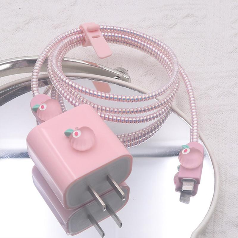 Product Introduction of Bảo vệ cáp màu hồng đào anh đào cho iPhone / iPad 18W / 20W, vỏ sạc nhanh, vỏ bảo vệ, phụ kiện đường dữ liệu 18