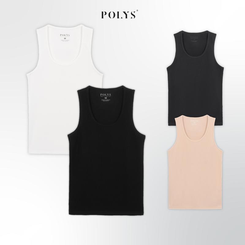 Áo Ba Lỗ Thun Gân POLYS Fullbox Form Body Vải Cotton Gân Dày Dặn Co Giãn Và Thấm Hút Tốt. Áo 3 Lỗ Nam