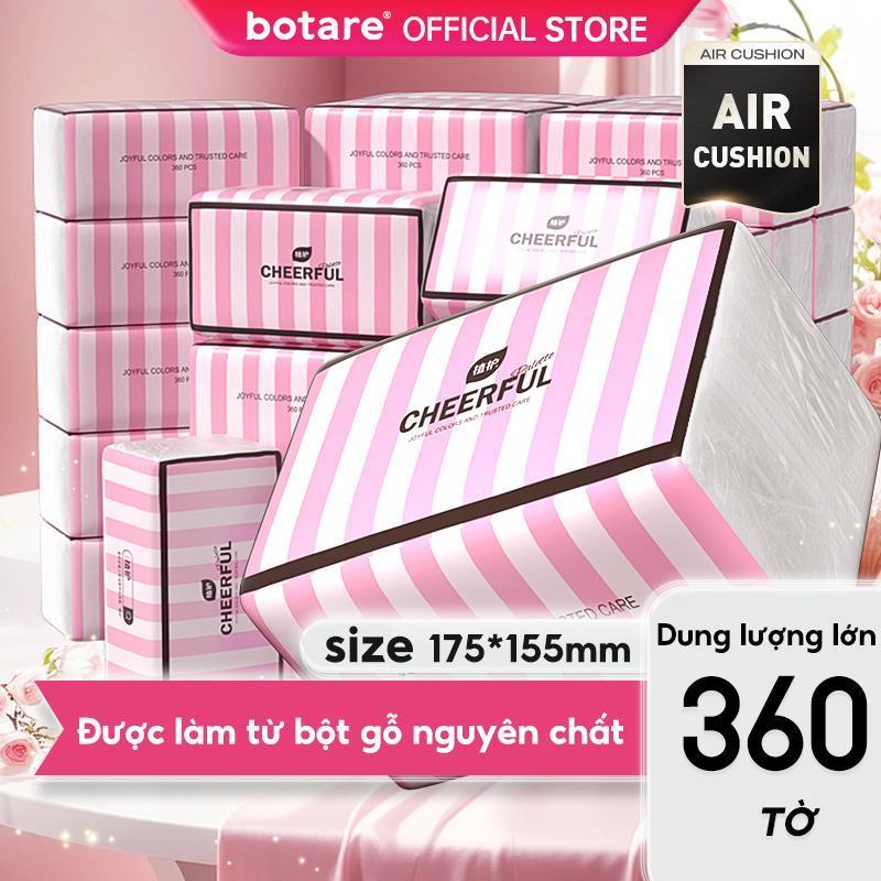 【20 Gói Botare Cheerful hồng Giấy lụa đệm khí dày 4 lớp mỗi gói 360 tờ giấy sang trọng và tiện dụng