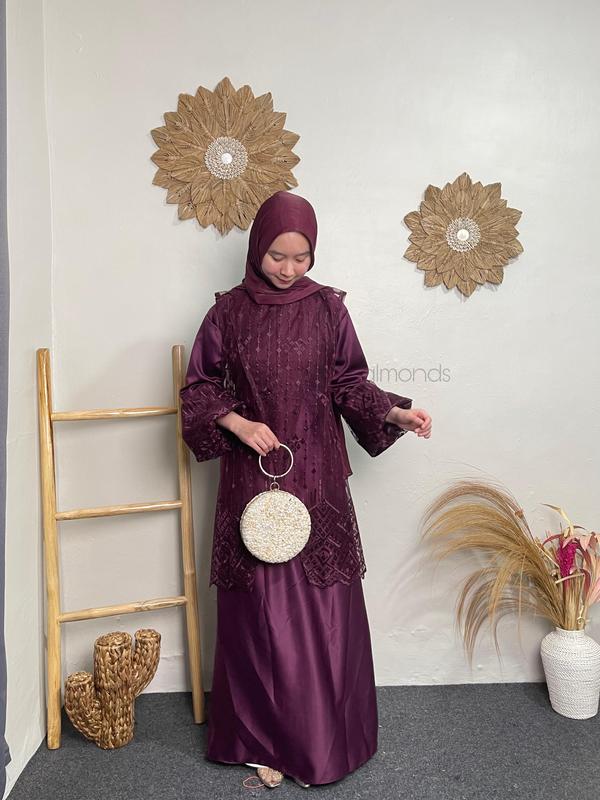 FIRA LONG DRESS SET VEST OUTER TILLE BRUKAT GAMIS MUSLIM KONDANGAN TERBARU Wanita Remaja Dewasa Baju Pesta Rayon Mewah Setelan 4
