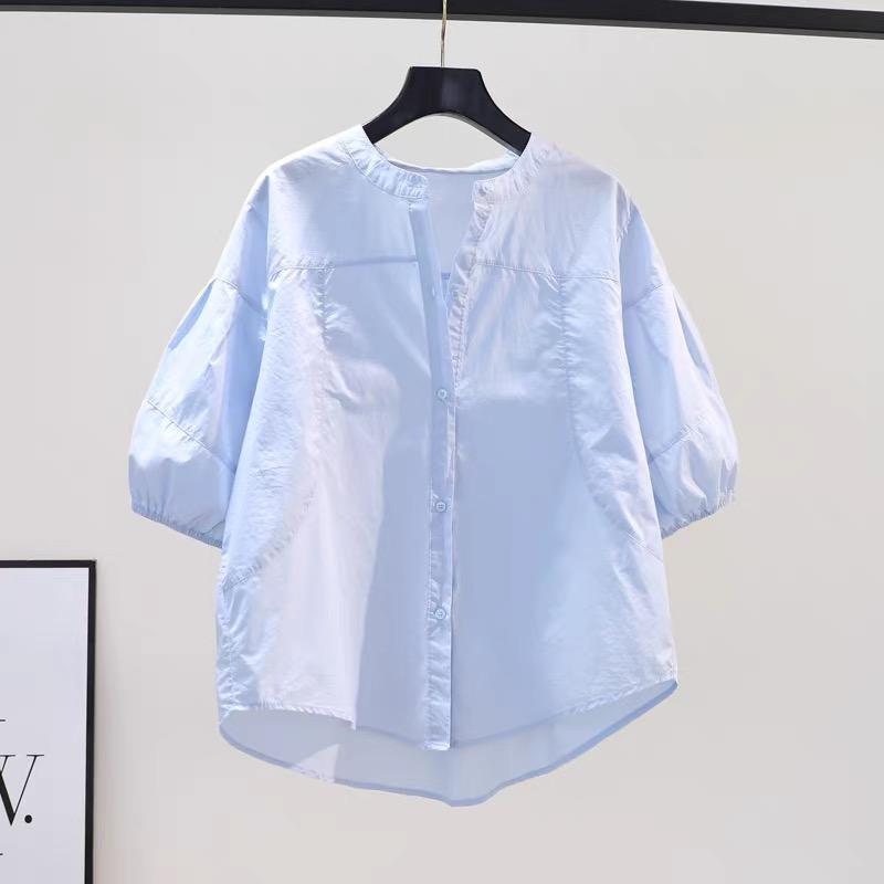 NANDO KEMEJA KASUAL WANITA LENGAN BALON 3/4 BAHAN KATUN POPLIN PREMIUM KUALITAS IMPORT 8181 4
