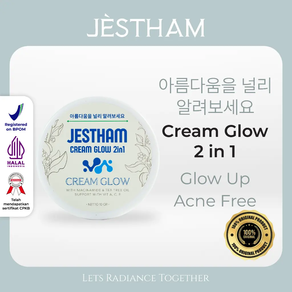 Jestham Cream Glow 2in1 + Serum Gold Premium Mencerahkan Niacinamide