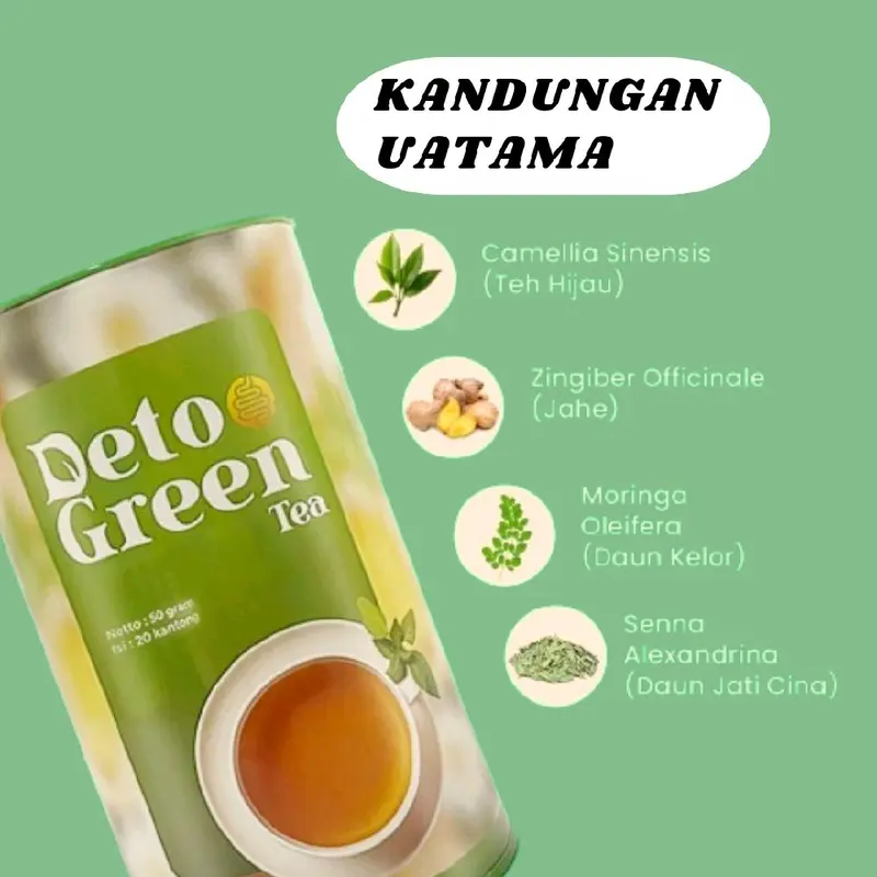 DetoGreen Teh Hijau Minuman tea Herbal Pembersih Usus 4