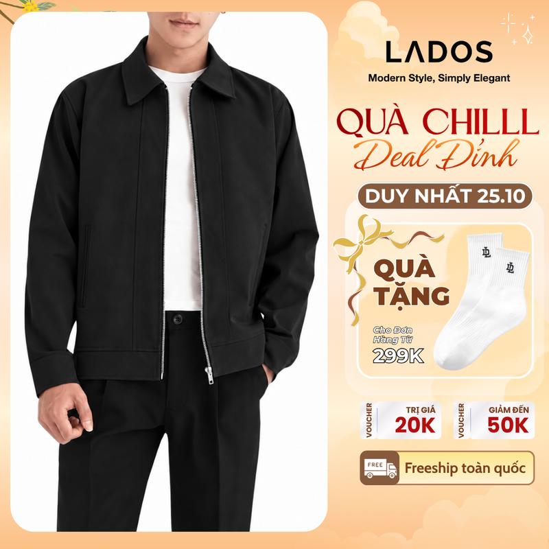 Áo khoác nam chất liệu kaki cao cấp LADOS - 2122 chuẩn form Phong Cách Trẻ Trung, sang trọng, thanh lịch