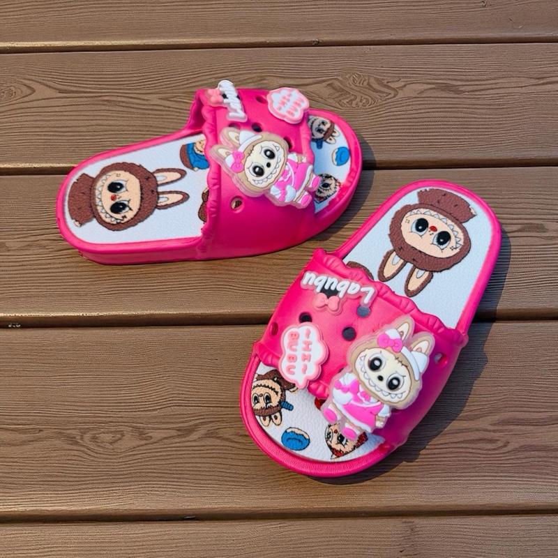 SIZE NHỎ TĂNG SZ- Dép bánh mì in hình 3D cho bé gái hình thỏ labubu có đèn