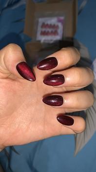 Product Review of Kuku palsu/ nail art/ press on nails cat eye warna red jelly FREE toolkit from p**i 0