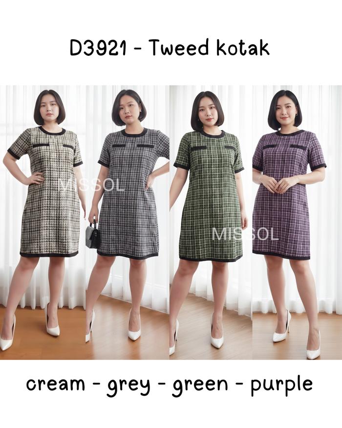 Promo MISSOL Dress midi tweed lengan pendek casual D3921 - GREEN - Kota  Administrasi Jakarta Pusat - Missonlineshops_new | Tokopedia