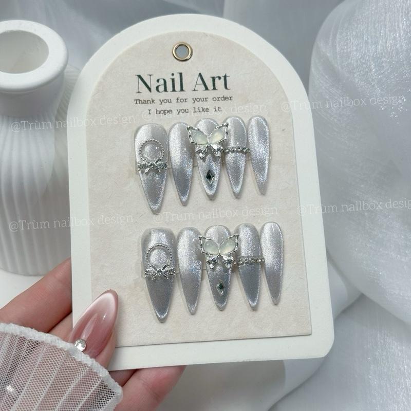 T3 Nailbox Thiết Kế Sơn Thạch Mix Mắt Mèo Ánh Trăng Đính Đá Cao Cấp 2 màu - Sản phẩm thiết kế thủ công