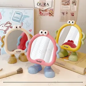 Cermin Rias Makeup Lucu Gaya Kartun Standing Mirror Minimalis Dekorasi Kaca Meja Aesthetic