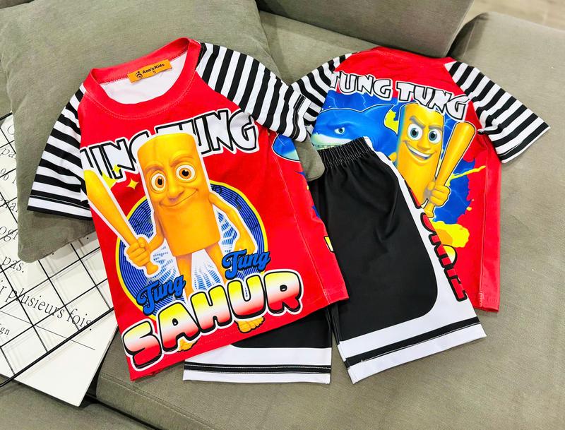 [G36] 12-45kg Đồ bộ mặc nhà quần áo ( quần thun ) bé trai chất thun lạnh thái in họa tiết 3d mát mẻ