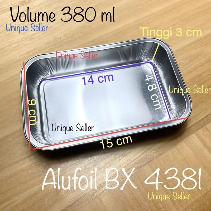 [Isi10] Aluminium Foil Kotak BX 4381 Tanpa Tutup Bestfresh / Alufoil Tray Kotak Milkbun Macaroni Lasagna Schotel Lasagna Mentai Best Fresh / Alufoil Kotak Garuda BX 4381 / Aluminium Foil Mentai / Aluminium Foil Kotak AX 350 AX350 BX4381 Tanpa Tutup