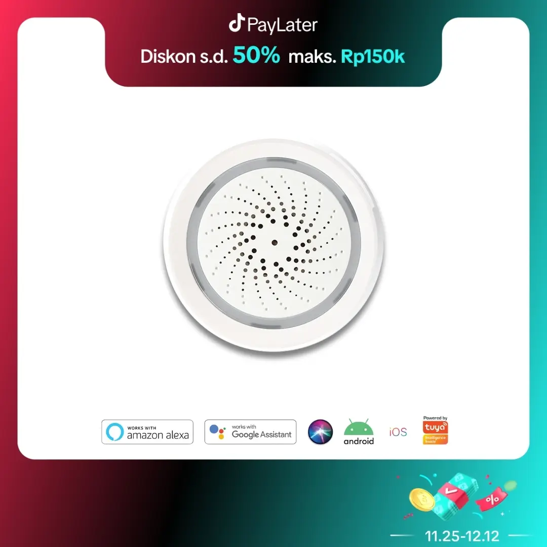 BARDI Smart Wi-Fi Siren Alarm - Alarm Pendeteksi Otomatis Pintar Wi-Fi