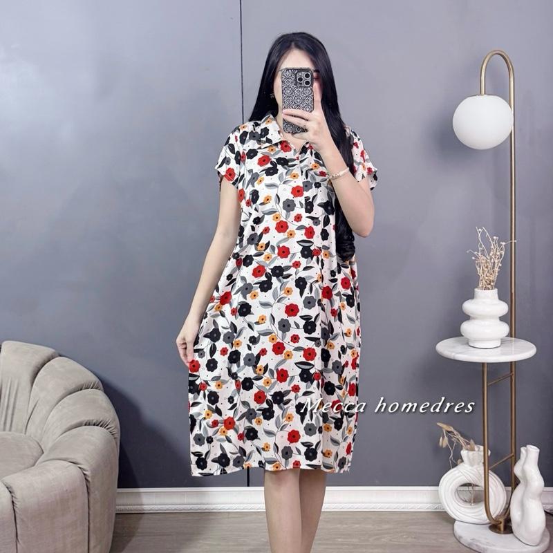 Mecca Dress korea style motif pita - Daster Motif rayon viscose busui resleting Bumil Wanita 3